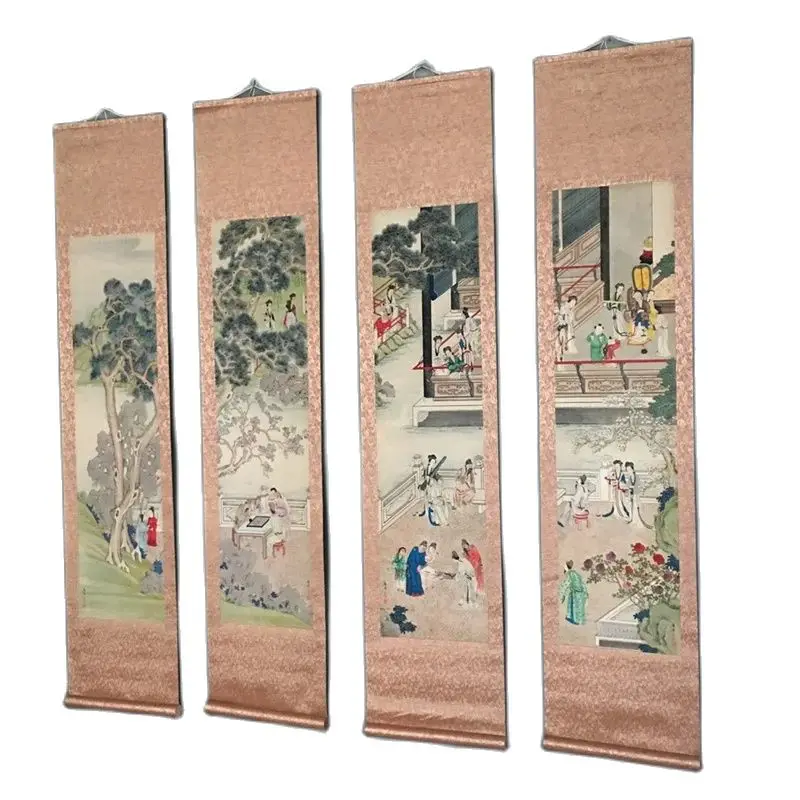 

Collection of Chinese Scroll Four Couplet Mural Paintings - Painting Appreciation - Tang Yin's Painting - Yunqu Palace Garden