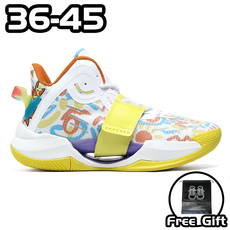 

OEING Basketball Shoes for Men Sneakers Large Size 36-45 Rubber Cushioning TPU Outsole Non-slip Casual Graffiti Printing