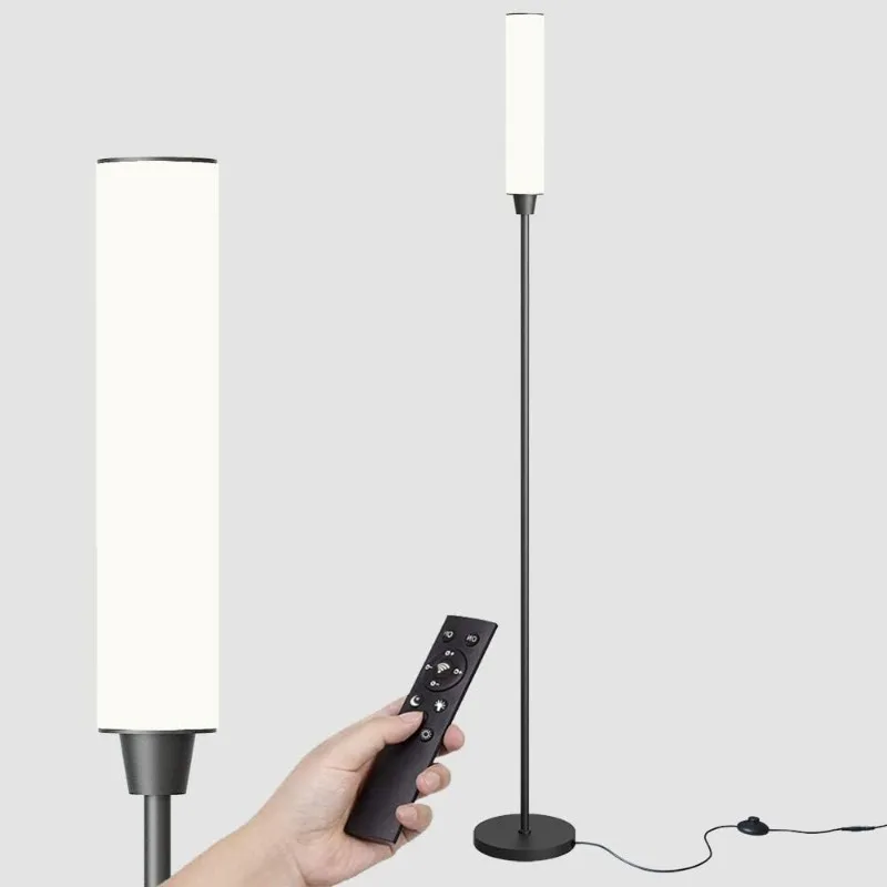 

Напольная лампа с дистанционным управлением, плавная регулировка цветов 3000K-6000K и яркость 10-100%, вертикальная стандартная лампа с ножным переключателем