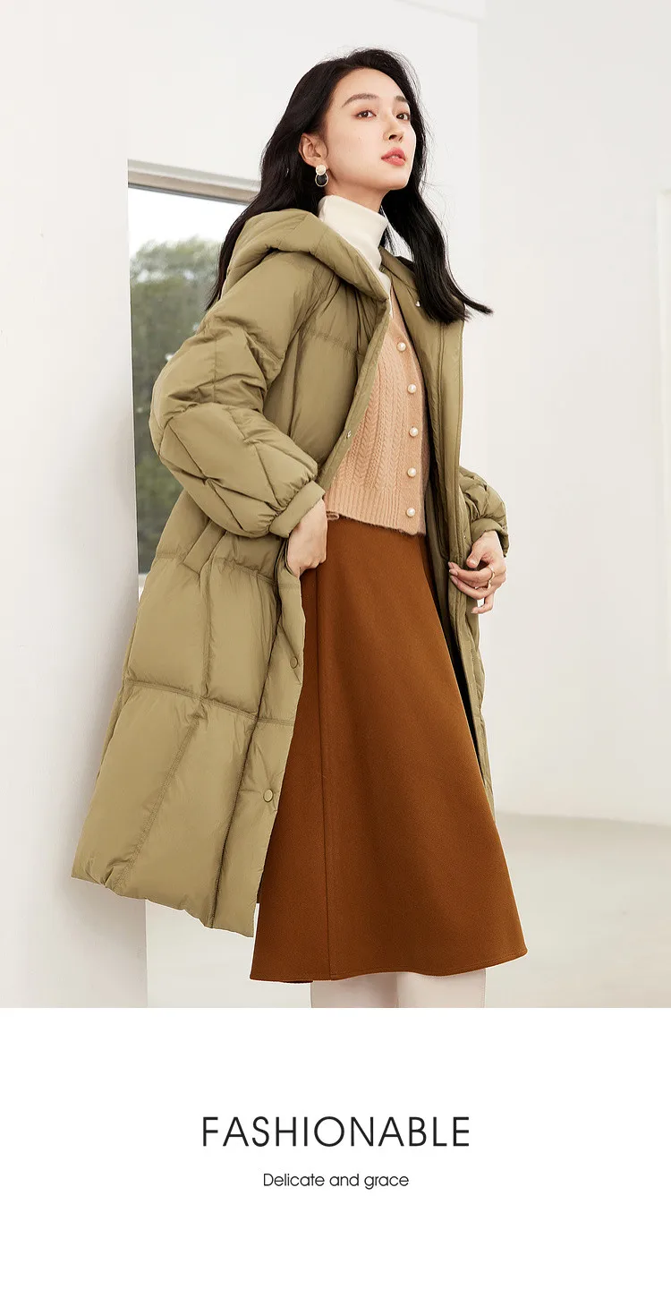 SENTUBILA Women's Winter Puffer Down Jacket Women 2024 Hooded Lantern Sleeve Windproof Mid-Length Down Coats Ladies W44Y58448X SENTUBILA Women's Winter Puffer Down Jacket Women 2024 Hooded Lantern Sleeve Windproof Mid-Length Down Coats Ladies W44Y58448X