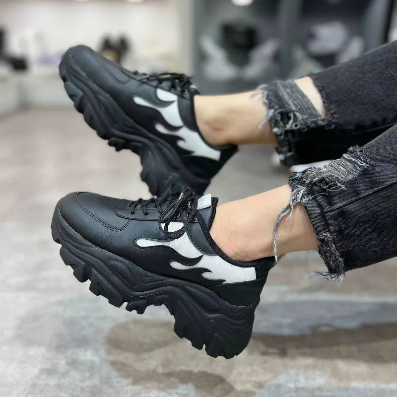 

Luxury Woman Casual Shoes Platform Damping Sneakers Vulcanized Sports Shoes Fashion Trainers Chunky Female Shoes Zapatos Hombre