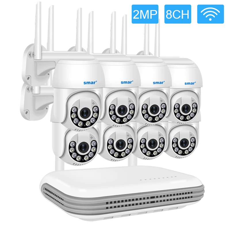 Smar Wireless 2MP Camera System Outdoor Waterproof Wifi Security 8CH NVR Two Way Audio Face Detec Color Night PTZ Xmeye
Smar Wireless 2MP Camera System Outdoor Waterproof Wifi Security 8CH NVR Two Way Audio Face Detec Color Night PTZ Xmeye