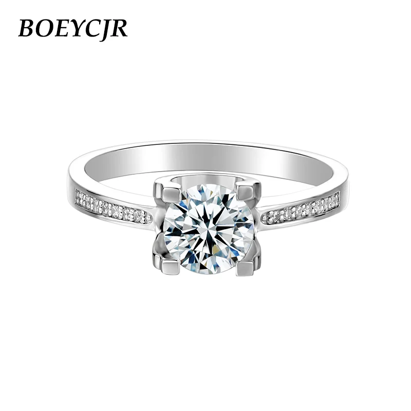 BOEYCJR 925 Silver 1ct D Color Moissanite VVS1 Elegant Engagement Ring For Women Gift
BOEYCJR 925 Silver 1ct D Color Moissanite VVS1 Elegant Engagement Ring For Women Gift