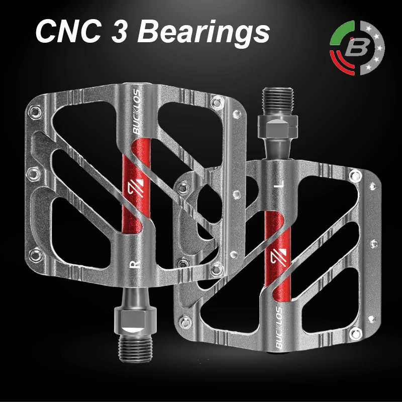 

BUCKLOS Bicycle Pedals MTB Road 3 Bearing CNC Flat Bike Pedals Wide Cycling Platform Anti-skid Aluminum Mountain Bicycle Pedal