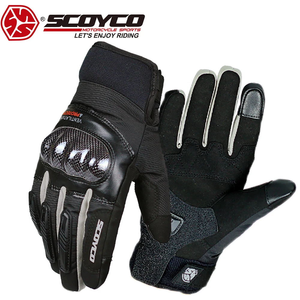 

SCOYCO Men's Motorcycle Gloves Motocross Protection Carbon Fiber Gloves Guantes Rekawice Motocyklowe