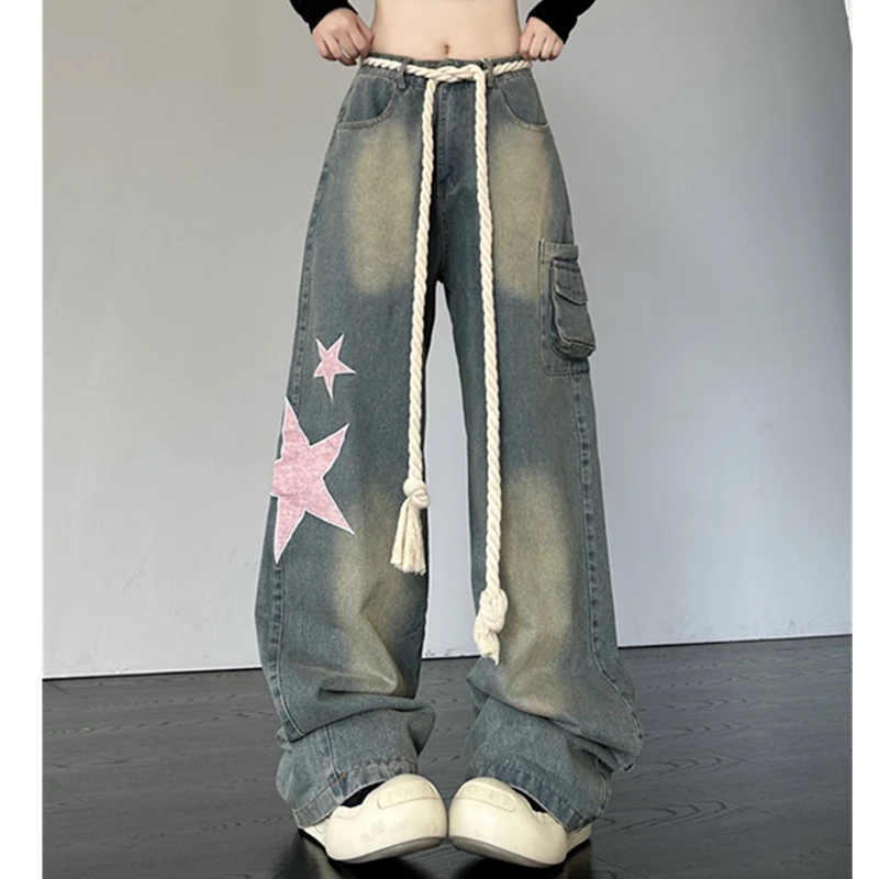 Женские мешковатые джинсы со звездами, винтажные джинсовые брюки оверсайз в стиле Харадзюку с завышенной талией, эмо Y2k, широкие брюки, одежда с песочным рисунком, 2024
Женские мешковатые джинсы со звездами, винтажные джинсовые брюки оверсайз в стиле Харадзюку с завышенной талией, эмо Y2k, широкие брюки, одежда с песочным рисунком, 2024