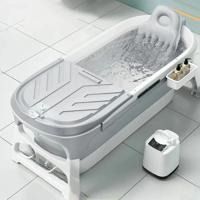 

Minimalist Portable Bathtubs Home Folding Bathtub for Adults Leisure Full Body Hot Tub Spa Massage Sweat Steam Bathtub with Lid