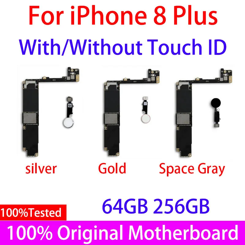 Оригинальная материнская плата для iPhone 8 Plus с Touch ID 64/256 ГБ обновленная поддержкой |