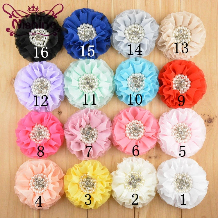 Nishine 20pcs/lot 4 Inch Large Chiffon Beaded Ruffled Flowers Pearl Rhinestone In Center DIY Flower Hair Accessories
Nishine 20pcs/lot 4 Inch Large Chiffon Beaded Ruffled Flowers Pearl Rhinestone In Center DIY Flower Hair Accessories