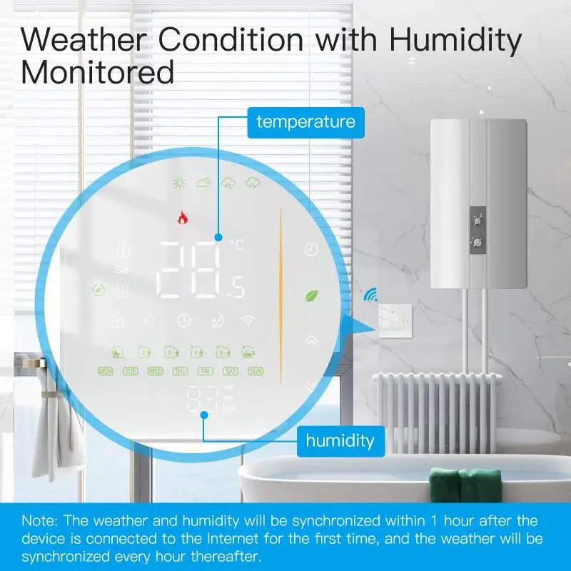 

WiFi Water/Electric Floor Heating Thermostat Water Gas Boiler Temperature Control Tuya/Smart APP Alexa Voice