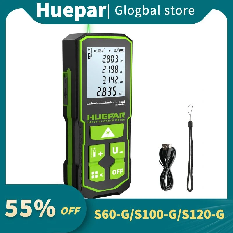 Huepar Laser Rangefinder Digital Laser Distance Meter Measure 60M 100M 120M Trena Laser Tape Range Finder Green Beem
Huepar Laser Rangefinder Digital Laser Distance Meter Measure 60M 100M 120M Trena Laser Tape Range Finder Green Beem