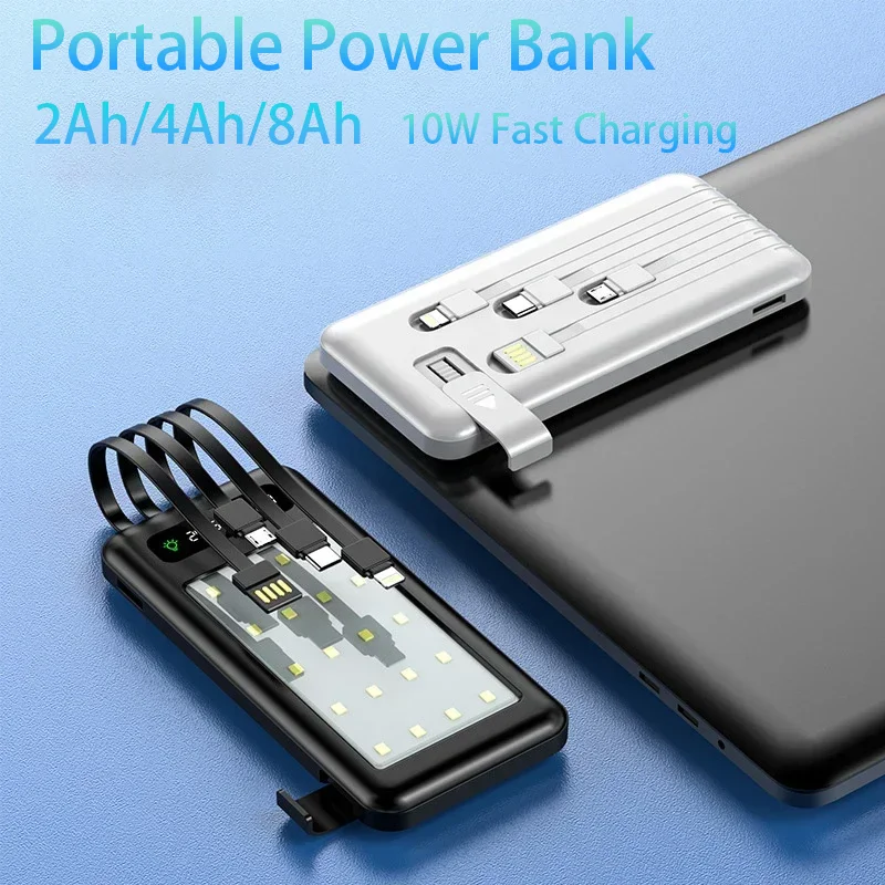 

New 80000 MAh outdoor camping light power bank with detachable fast charging phone holder LED portable external battery pack