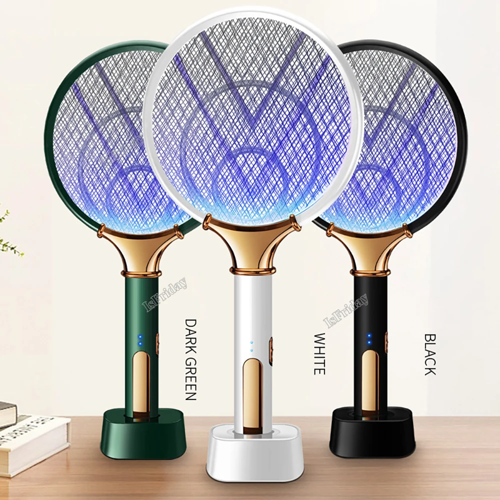 

1200mAh Electric Mosquito Swatter LED Rechargeable Anti Fly Bug Zapper Killer Trap Insect Racket Pest Control Product