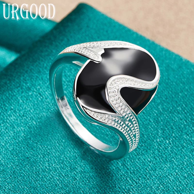 925 Sterling Silver Black Epoxy Geometry Ring For Women Man Party Engagement Wedding Romantic Fashion Jewelry Gift
925 Sterling Silver Black Epoxy Geometry Ring For Women Man Party Engagement Wedding Romantic Fashion Jewelry Gift