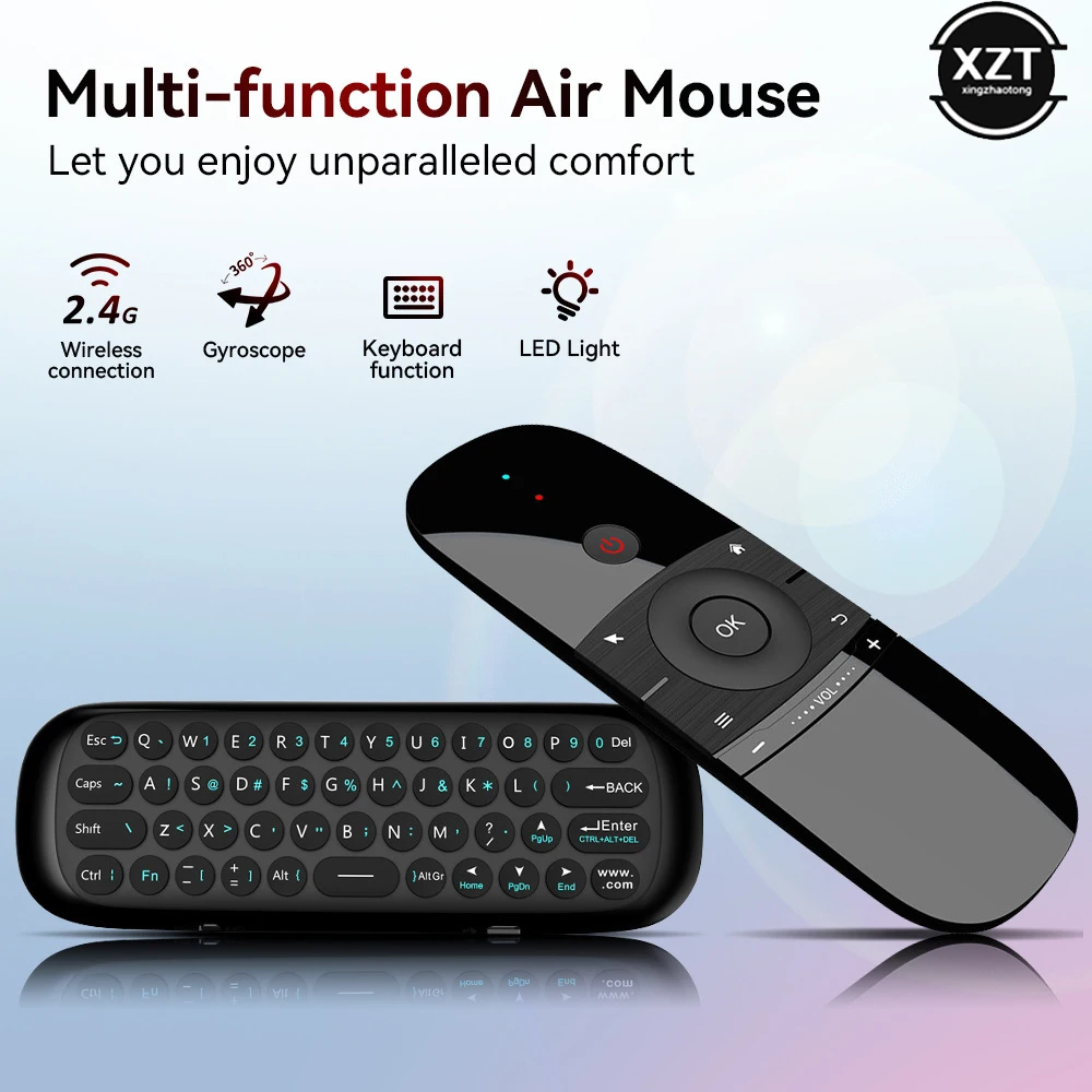 

Wechip W1 Air Mouse 2.4G Wireless Keyboard Remote Control IR Remote Learning 6-Axis Motion Sense for Smart TV Android TV Box PC