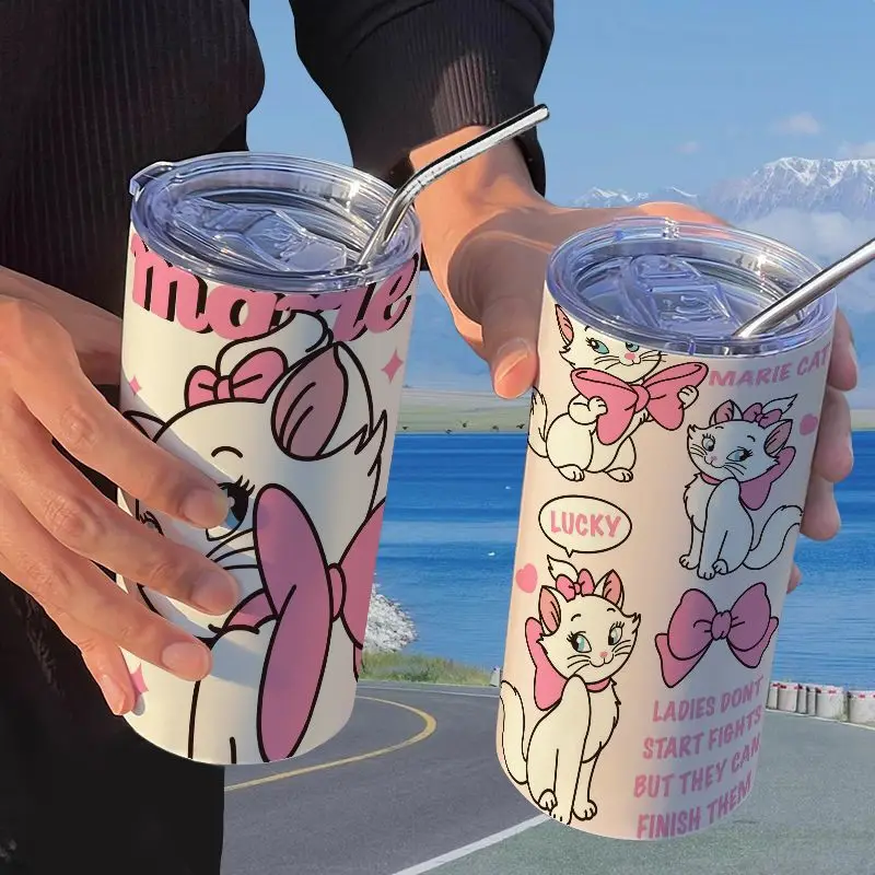 420Ml Kawaii Disney Cartoon New Style Marie Cat Thermos Cup with Straw 304 Stainless Steel Portable Coffee Cup Student Water Cup
420Ml Kawaii Disney Cartoon New Style Marie Cat Thermos Cup with Straw 304 Stainless Steel Portable Coffee Cup Student Water Cup