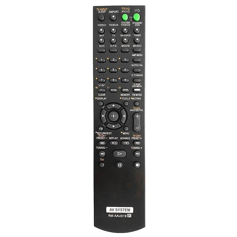 For SONY Audio/Video Receiver AV System Remote Control New RM-AAU019 TR-DG500 STR-DG910 STR-DG900 STR-DA1200ES RM-AAU013 433 mhz
For SONY Audio/Video Receiver AV System Remote Control New RM-AAU019 TR-DG500 STR-DG910 STR-DG900 STR-DA1200ES RM-AAU013 433 mhz