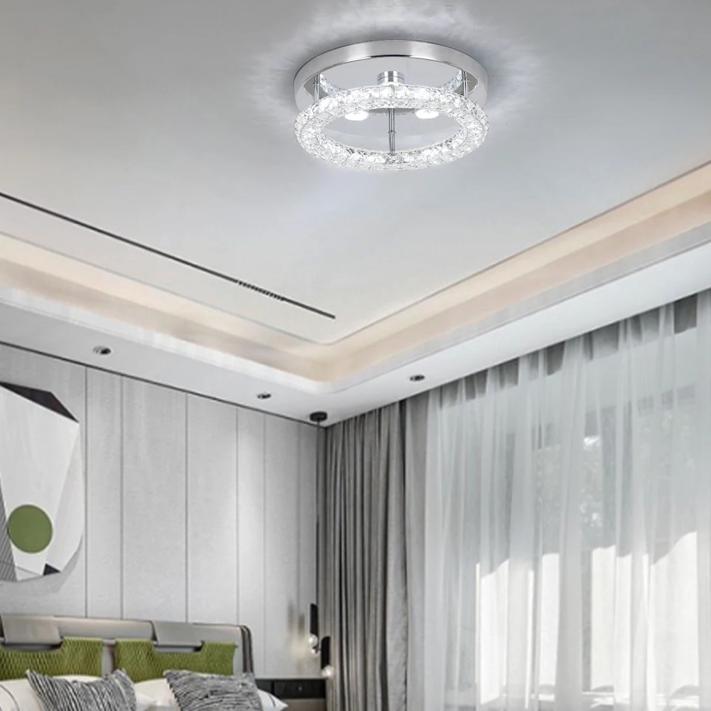 Crystal LED Ceiling Lamp K9 Living Room Stainless Steel Chandelier Luminaire For Hallway Aisle Plafon Lustres Lighting Fixtures Crystal LED Ceiling Lamp K9 Living Room Stainless Steel Chandelier Luminaire For Hallway Aisle Plafon Lustres Lighting Fixtures