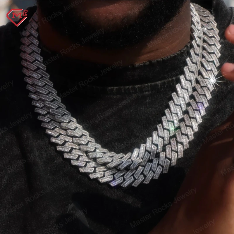 Hiphop Baguette Chain Link Cuban 15mm 925 Sterling Silver Iced Out VVS Diamond Moissanite Cuban Link Chain
Hiphop Baguette Chain Link Cuban 15mm 925 Sterling Silver Iced Out VVS Diamond Moissanite Cuban Link Chain