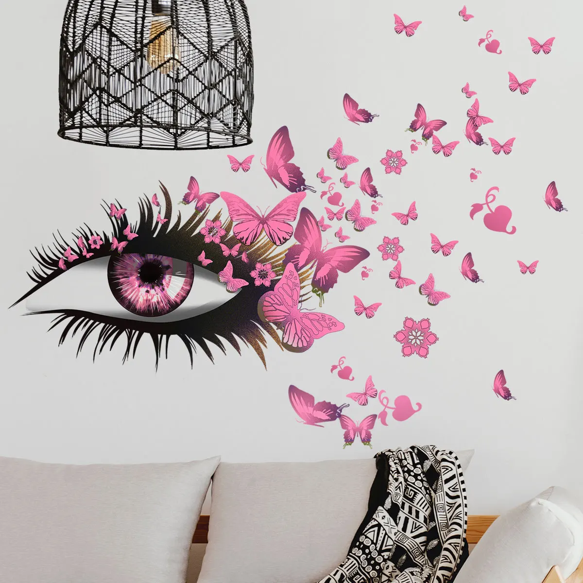 Wall Stickers Pink Eyes with Butterflies for Bedroom Removable Decals PVC Decor Girls Room Art Decoration
Wall Stickers Pink Eyes with Butterflies for Bedroom Removable Decals PVC Decor Girls Room Art Decoration