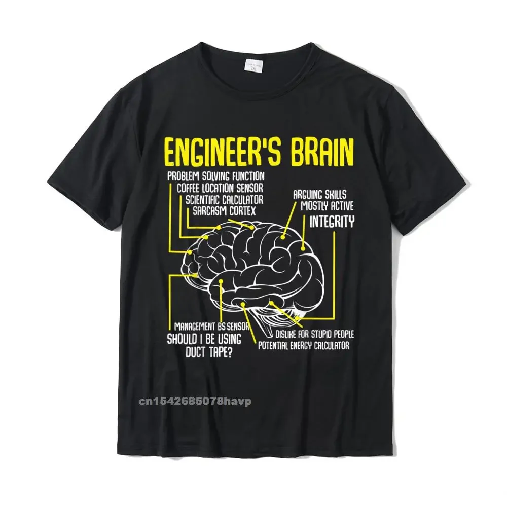 

A128 Engineers Brain Funny Engineering Games Process Funny T-Shirt Man Slim Fit Gift Tops Tees Cotton Tshirts Fitness Tight