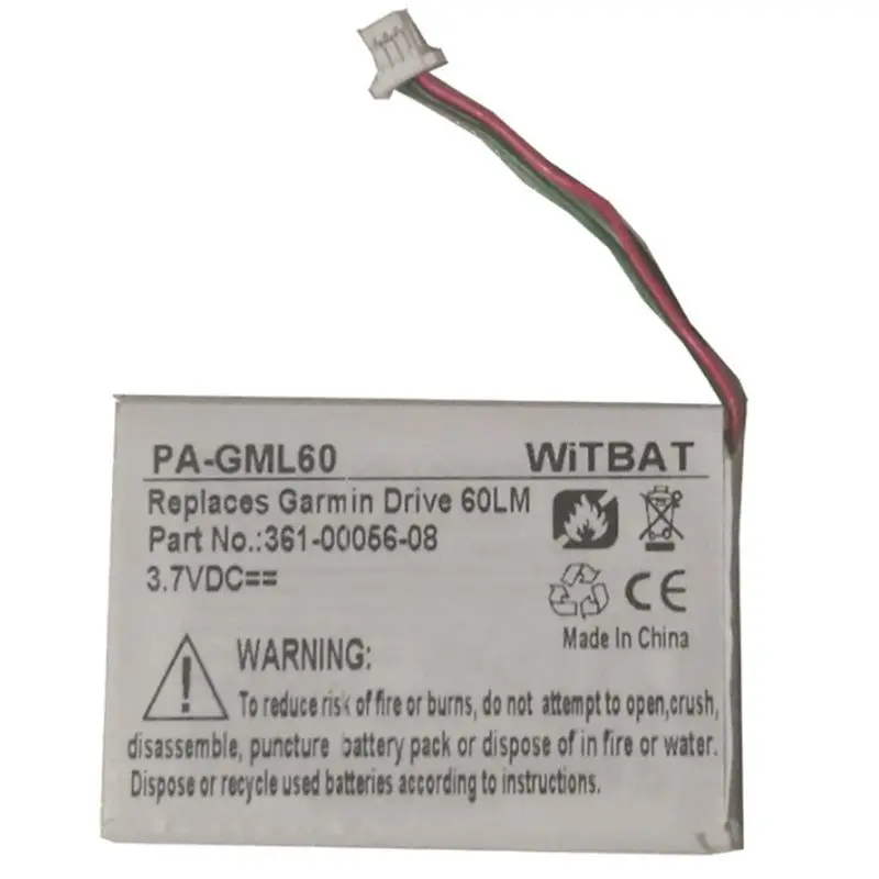 1200mAh Battery for Garmin Drive 60LM GPS New Li-Polymer Rechargeable Accumulator Pack Replacement 3.7V 361-00056-08
1200mAh Battery for Garmin Drive 60LM GPS New Li-Polymer Rechargeable Accumulator Pack Replacement 3.7V 361-00056-08