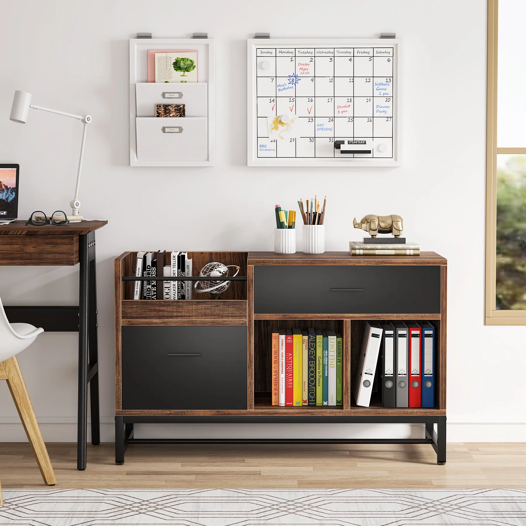 Tribesigns Rustic Brown 39 inch File Cabinet with 2 Drawers, Lateral Filing Cabinets, Printer Stand with Open Storage Shelves
Tribesigns Rustic Brown 39 inch File Cabinet with 2 Drawers, Lateral Filing Cabinets, Printer Stand with Open Storage Shelves