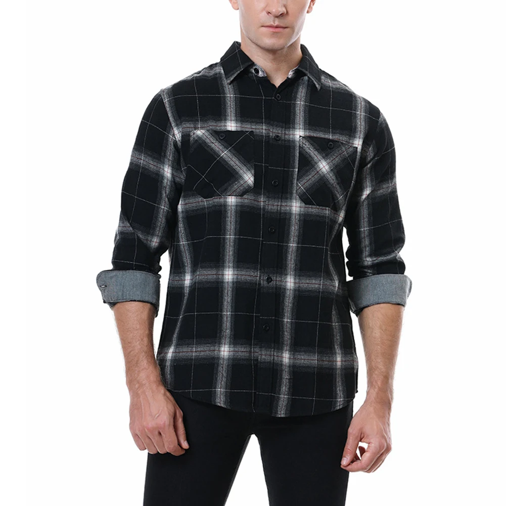 Fashion Men's Plaid Flannel Shirts And Blouses Single Breasted Long Sleeve Chest Two Pocket Design Tops Shirt Man Clothing
Fashion Men's Plaid Flannel Shirts And Blouses Single Breasted Long Sleeve Chest Two Pocket Design Tops Shirt Man Clothing
