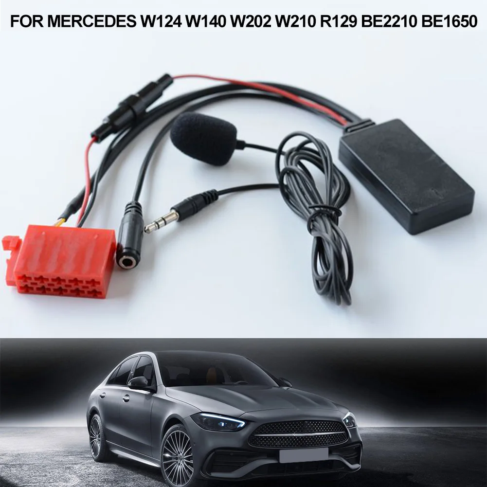 

Автомобильный беспроводной Bluetooth-адаптер, музыкальный приемник, модуль-адаптер, гарнитура, AUX-кабель с микрофоном для Mercedes W124 W140 W202 W210