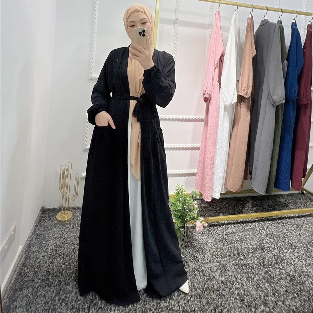 

New Design Turkish Women's Clothing Long Dress Open Cardigan For Muslim Women Moroccan Kaftan Evening Abaya Indian Kaftan Robe