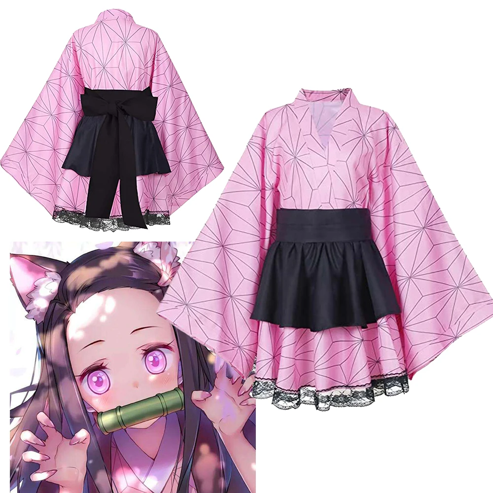 New Damon Slayer Kamado Nezuko Kimono Dress Cosplay CostumeTanjirou Nezuko Maid Dress Halloween Top Clothes Women Adult
New Damon Slayer Kamado Nezuko Kimono Dress Cosplay CostumeTanjirou Nezuko Maid Dress Halloween Top Clothes Women Adult
