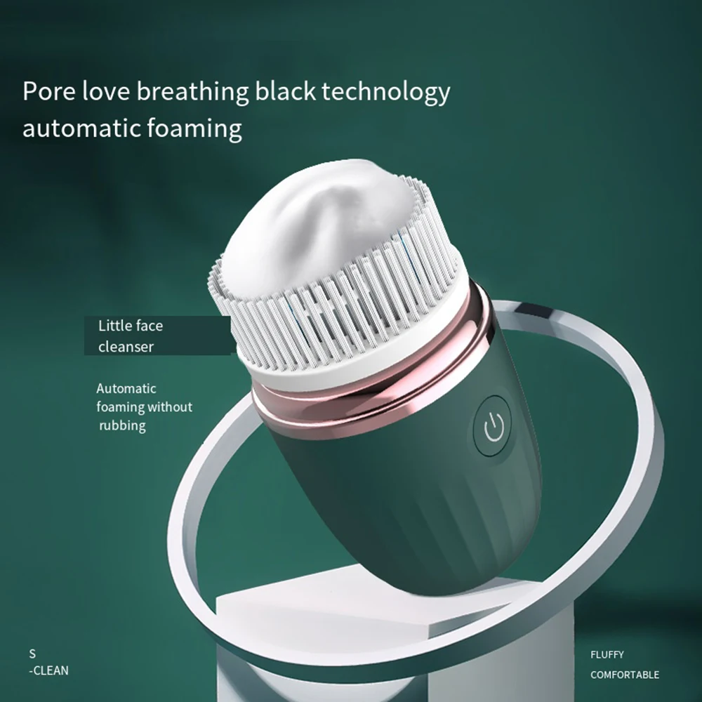 Electric Silicone Facial Cleansing Brush Face Deep Pore Cleaning Device Remove Blackhead Ultrasound Facial Cleanser
Electric Silicone Facial Cleansing Brush Face Deep Pore Cleaning Device Remove Blackhead Ultrasound Facial Cleanser