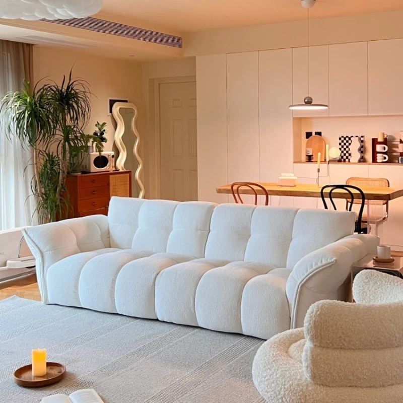 

White Simple Modern Sofa Chair Soft Nordic Relax Loveseat Floor Lazy Sofa Living Room Divani Da Soggiorno Furniture Couch