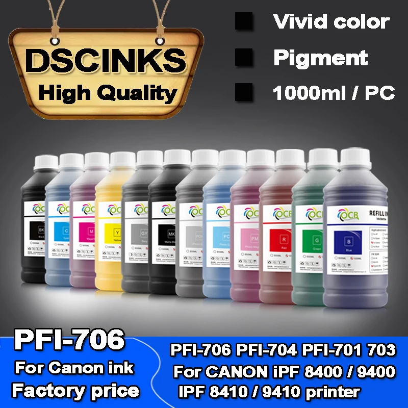 Пигментные чернила 1000 мл для Canon PFI-706 703 704 для принтера Canon iPF 8400 9400 8410 9410S 8410S 9410 8300 8310 8000 9000
Пигментные чернила 1000 мл для Canon PFI-706 703 704 для принтера Canon iPF 8400 9400 8410 9410S 8410S 9410 8300 8310 8000 9000