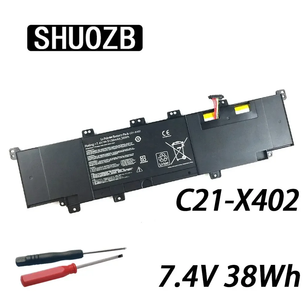 SHUOZB C21-X402 Laptop Battery For ASUS VivoBook S300 S400 S400C S400CA S400E X402 X402C X402CA series 7.4V 38Wh Free tools
SHUOZB C21-X402 Laptop Battery For ASUS VivoBook S300 S400 S400C S400CA S400E X402 X402C X402CA series 7.4V 38Wh Free tools