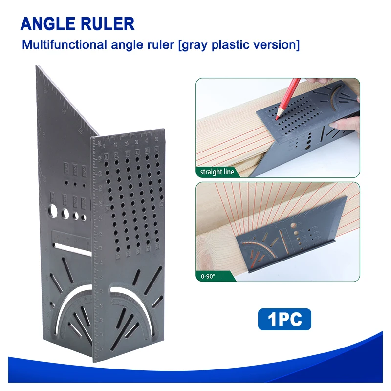 

Smooth Carpentry Ruler 3D Mitre Angle Measuring Gauge Square Size 45 Degree And 90 Degree Marking Accurate Measure Multitool