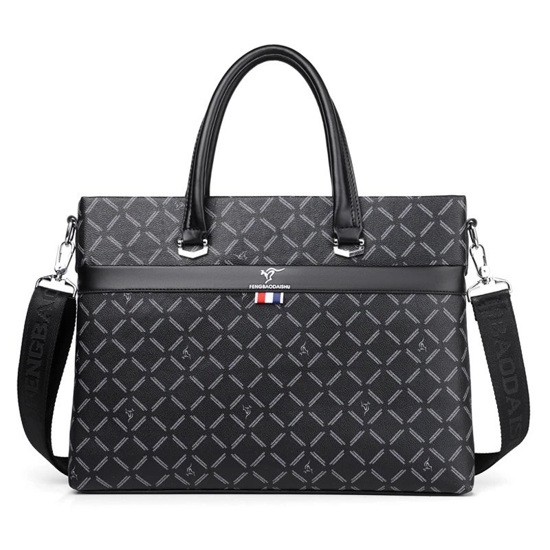 

High Quality Printed Leather Bag Men's Business Handbag Shoulder Crossbody Bag Messenger Laptop Bag Bolso Hombre Sacoche Homme