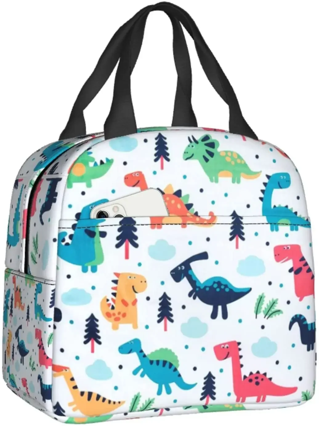 

Kids Lunch Bag Insulated Lunch Box Cartoon Dinosaurs Reusable Cooler Tote Bag Cooler Adult Office Work Picnic Beach Travel