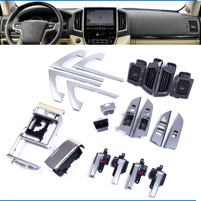 Автомобильные аксессуары, модернизация, замена внутренней дверной ручки, стеклянный переключатель, выход кондиционера для Toyota Land Cruiser 200 2008-2015
Автомобильные аксессуары, модернизация, замена внутренней дверной ручки, стеклянный переключатель, выход кондиционера для Toyota Land Cruiser 200 2008-2015