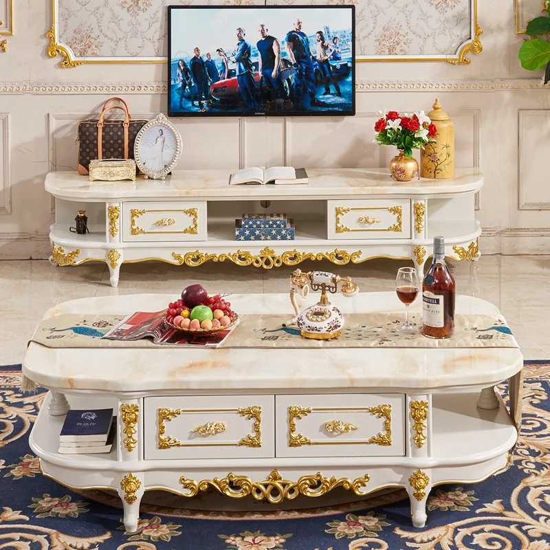 Living Room Furniture Marble Coffee Table European-style Oval Solid Wood TV Cabinet Combination Storage
Living Room Furniture Marble Coffee Table European-style Oval Solid Wood TV Cabinet Combination Storage
