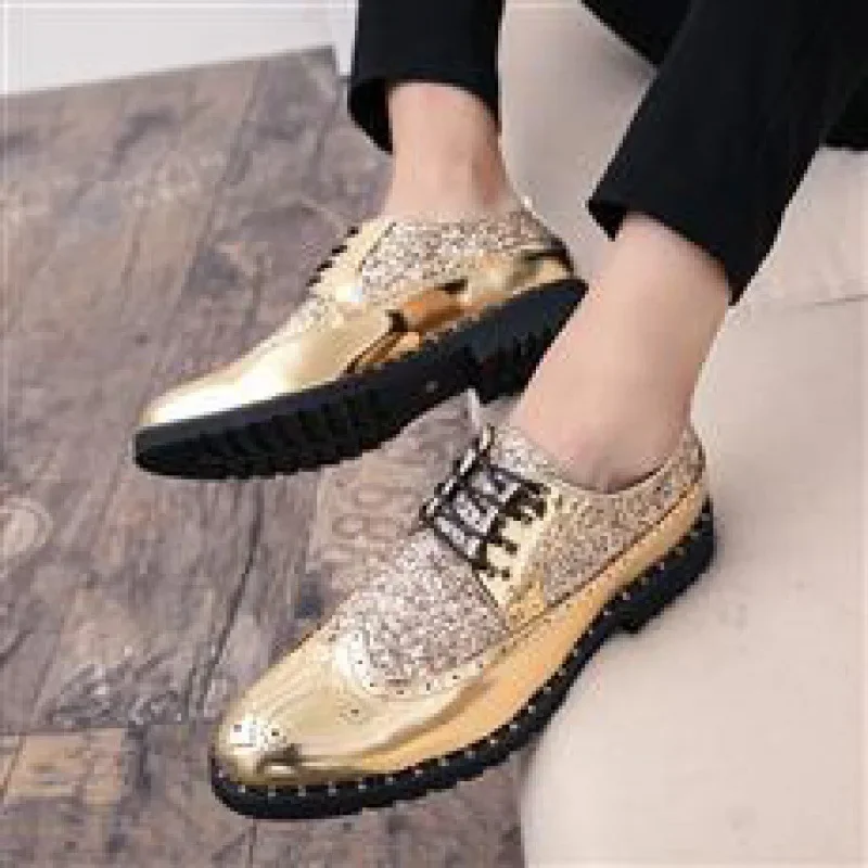 

Men's Patent Leather Oxford Dress Shoes Male Dress Pointed-Toe Wedding Moccasins Luxury Italy Dress