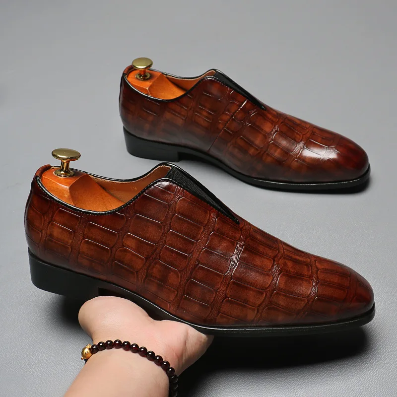 British Loafers Men Shoes Crocodile Pattern Casual Boat Leather Shoes Breathable Non-Slip Man Business Wedding Office Dress Shoe
British Loafers Men Shoes Crocodile Pattern Casual Boat Leather Shoes Breathable Non-Slip Man Business Wedding Office Dress Shoe