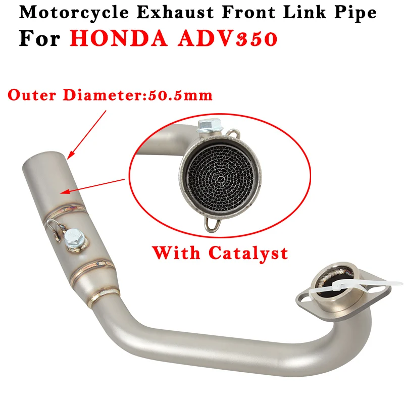 

Motorycle Exhaust Moto Escape System Modified 51mm Muffler Front Link Pipe With Catalyst Tube Slip On For HONDA ADV350 ADV 350