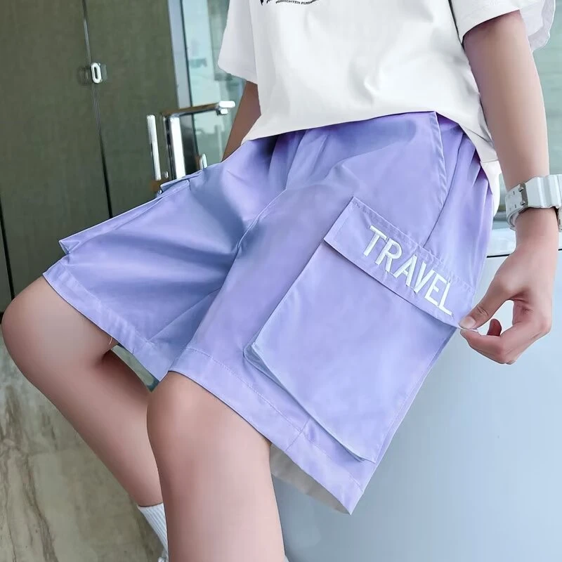 

Boys Girls Summer Cargo Pants Comfortable Breathable Loose Sports Teen Shorts Summer Children 2024 New Casual Short Pants 3-14Y