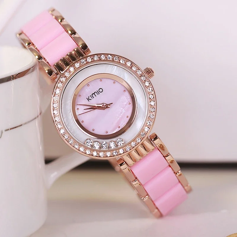 

NO.2 Kimio Women Rose Gold Rhinestones Watch Ladies Quartz-watch Montre Femme Women's Wrist Watch Relojes Mujer Clock