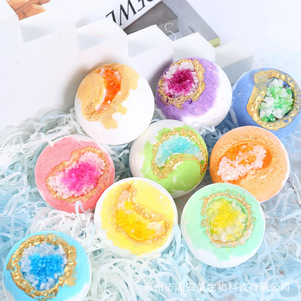 

9 наборов разноцветных солевых шариков для ванны, сухие цветы, успокаивающие эфирные масла для контроля жирности, взрывные солевые шарики для ванны