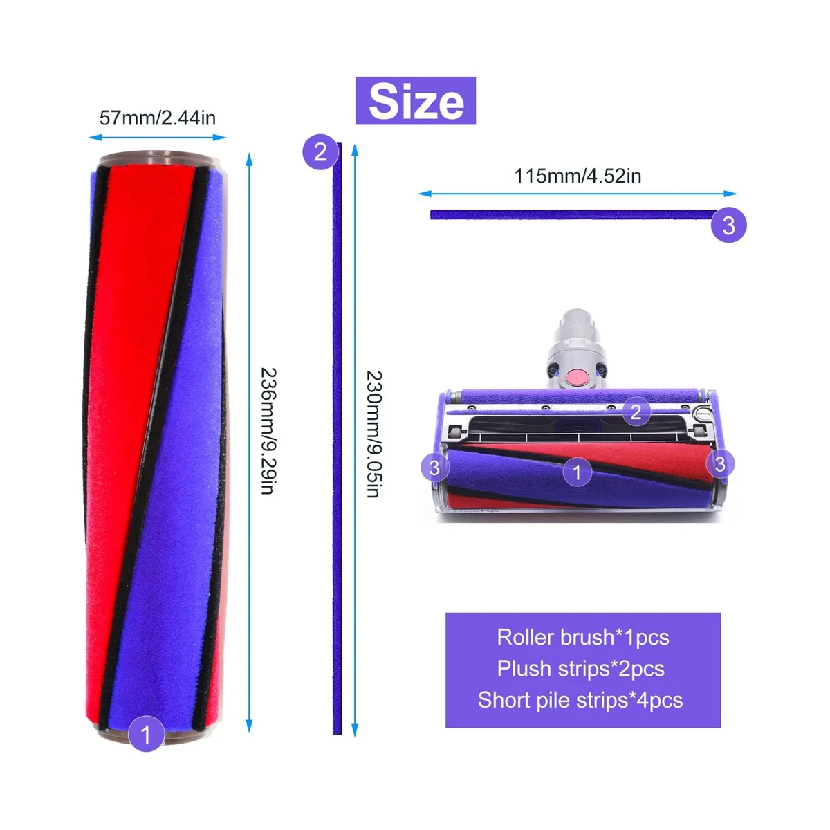 Replacement Brush for Dyson V6 V7 V8 V10 V11, Soft Roller Accessories, with 6 Felt Strips, Cleaning and Dust Removal
Replacement Brush for Dyson V6 V7 V8 V10 V11, Soft Roller Accessories, with 6 Felt Strips, Cleaning and Dust Removal