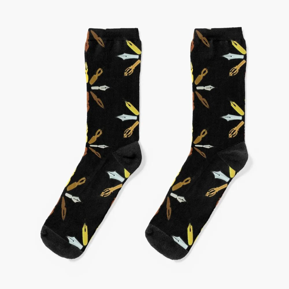 

Pen nib collection circle logo Socks designer designer brand Men's Socks Women's