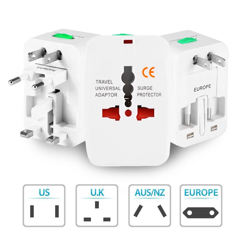 

Universal Adaptor All In One AU / UK / US / EU 3A-10 (A) 110-250 (V) Conversion Socket AC Power Plug Charger Adapter Converter