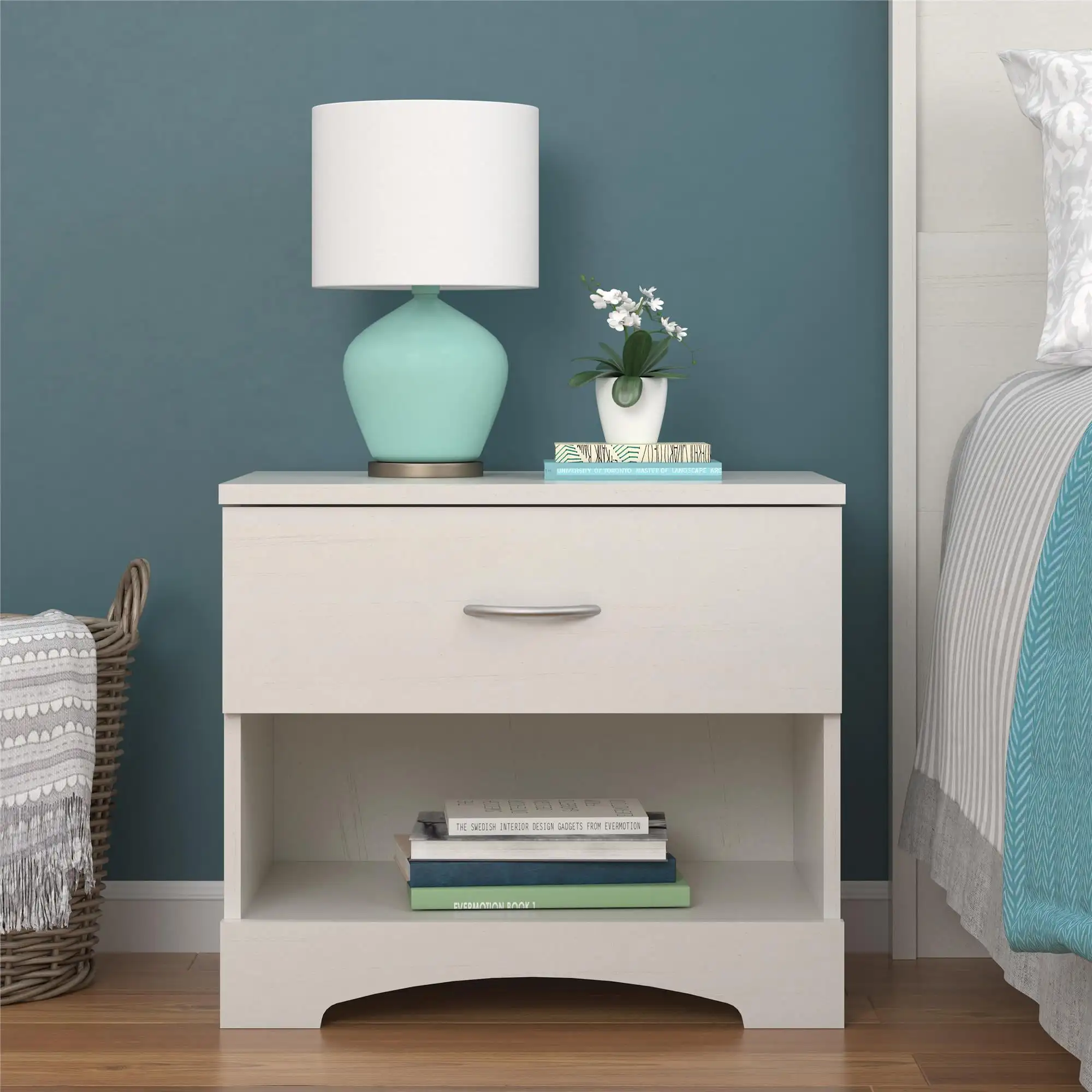 

Ameriwood Home Crescent Point Nightstand, Multiple Colors - Ivory